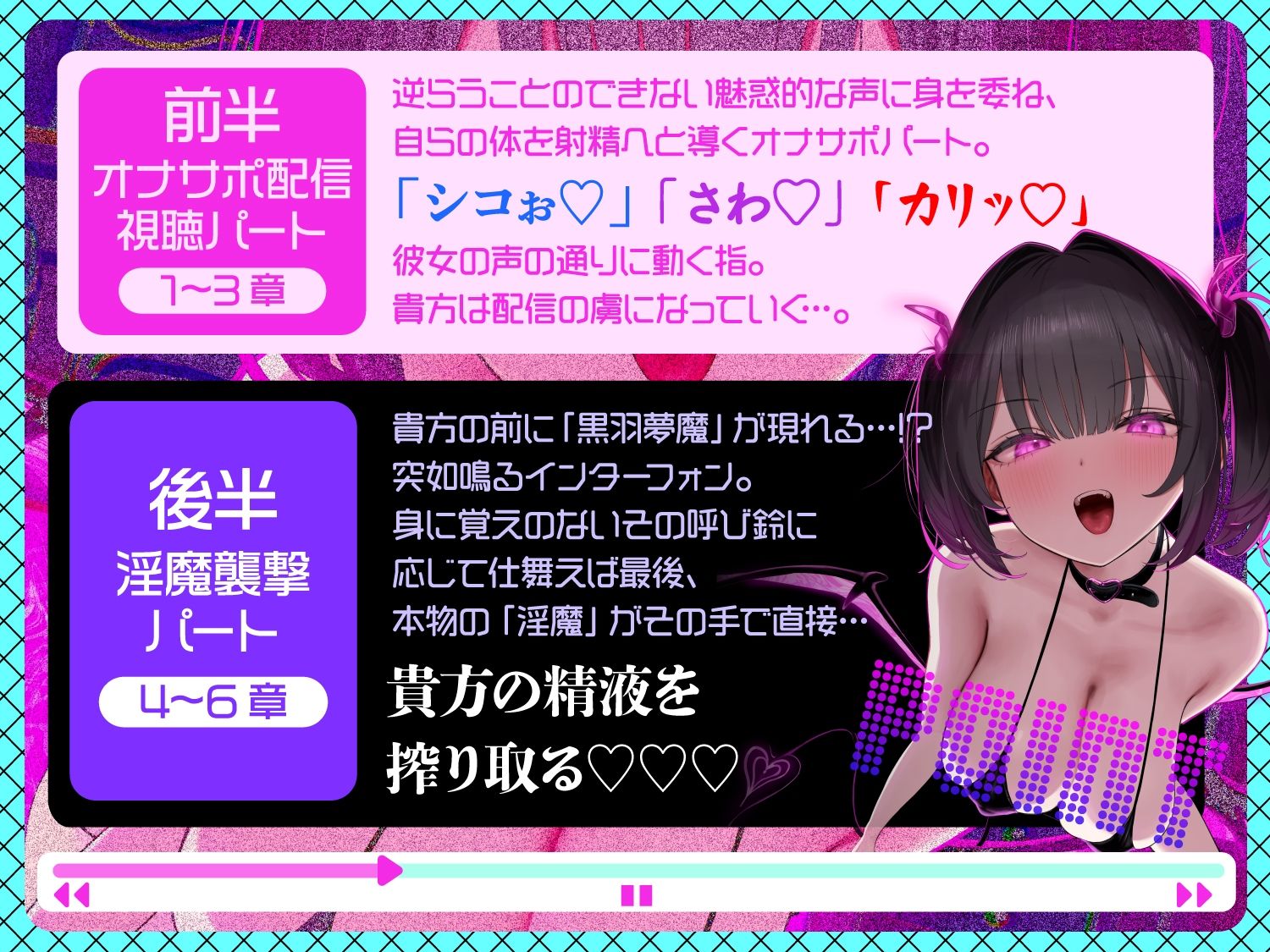 【前半オナサポ＋後半逆レ】淫魔のオナサポ配信〜どすけべオナサポ配信を視聴していただけなのに…貴方はサキュバスに自宅凸される！？〜