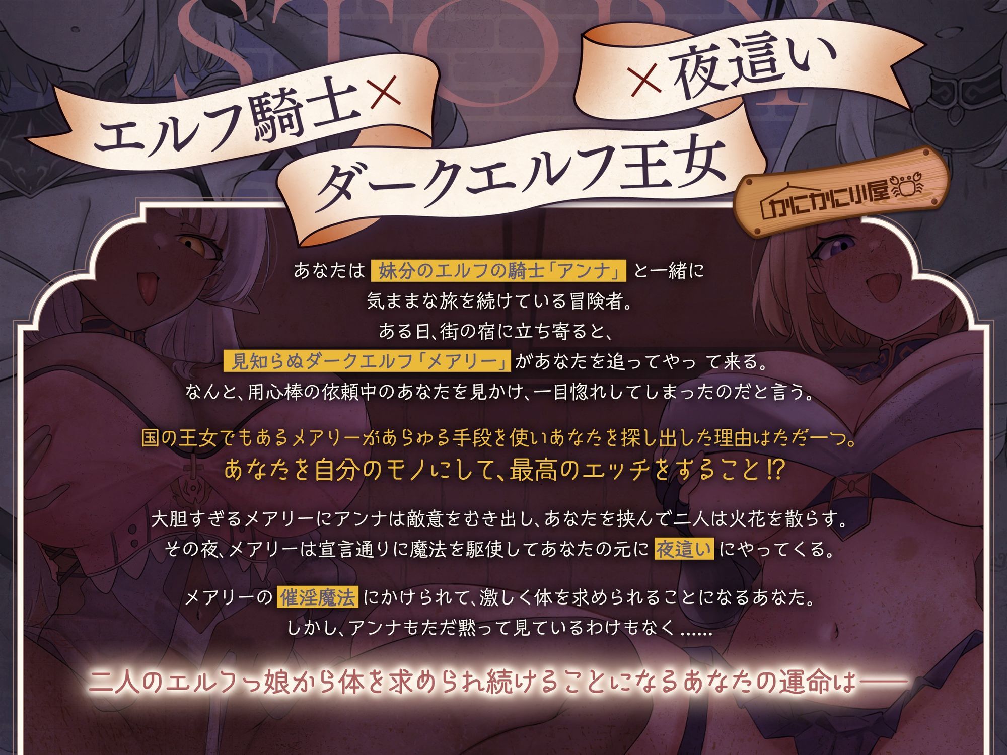 ゆうべもおたのしみでしたね〜スケベ度S級冒険者ダークエルフ王女×妹エルフ騎士〜