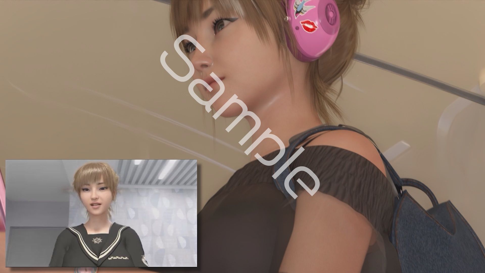 【▲100】一ノ瀬廻里・私服登校日にスカート内を逆さ撮りされた自分のパンチラ盗撮被害動画の確認を強いられる（サテン地シマシマパンティ）