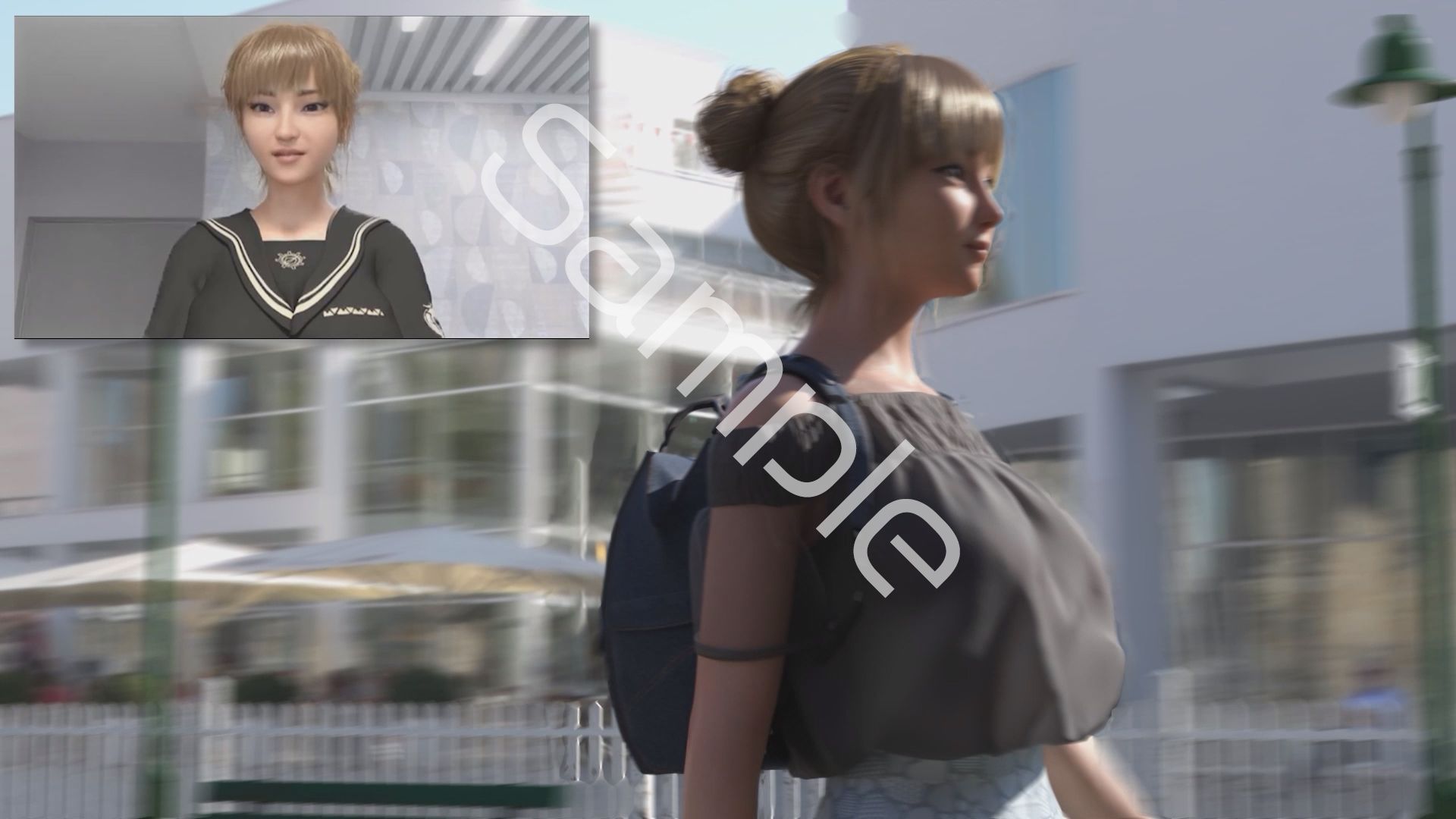 【▲100】一ノ瀬廻里・私服登校日にスカート内を逆さ撮りされた自分のパンチラ盗撮被害動画の確認を強いられる（駅の階段・サテン地ピンク水玉パンティ）