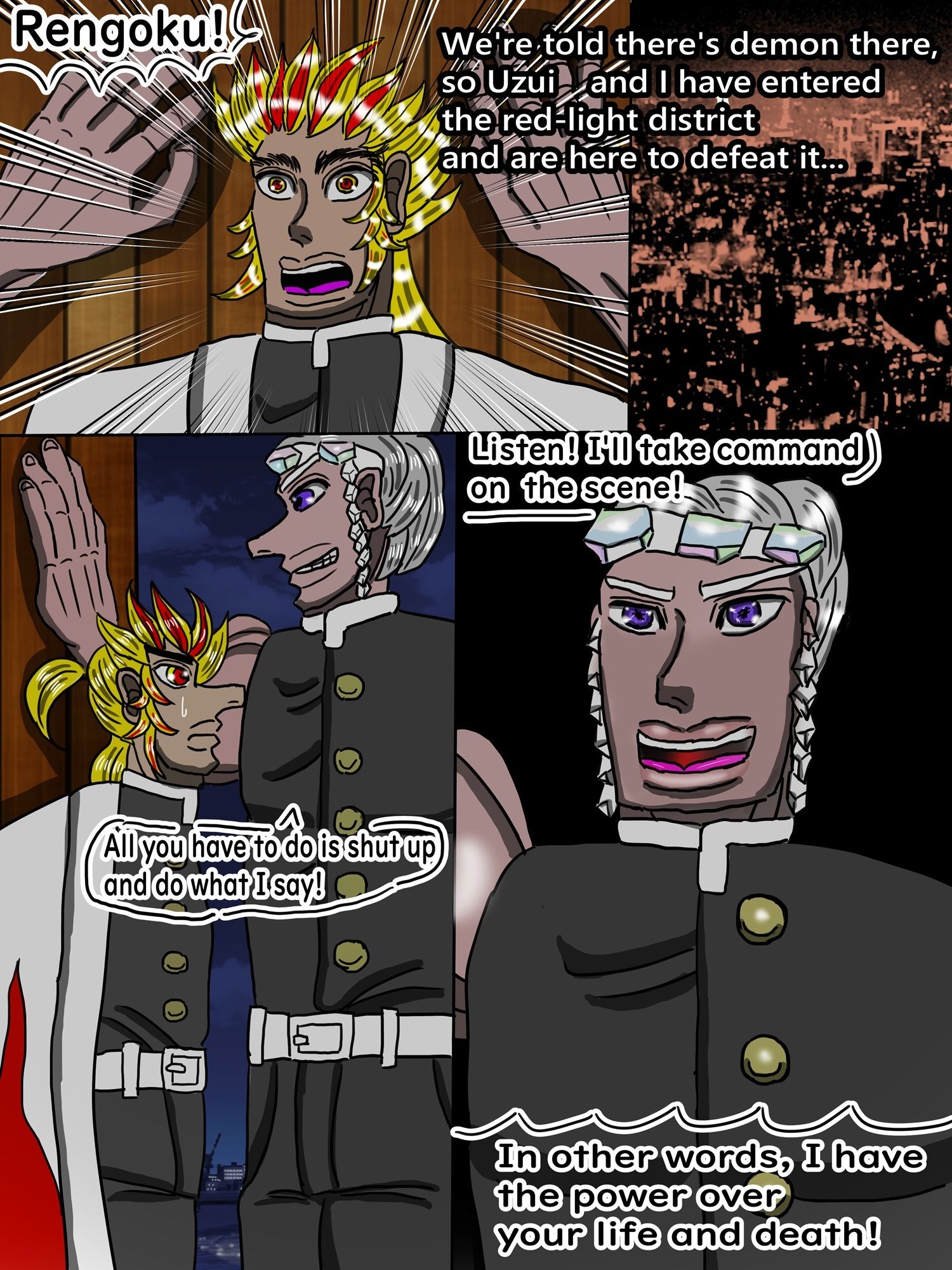Flame Swordsman and Ninja Indulge in Pleasure in the Red-Light District