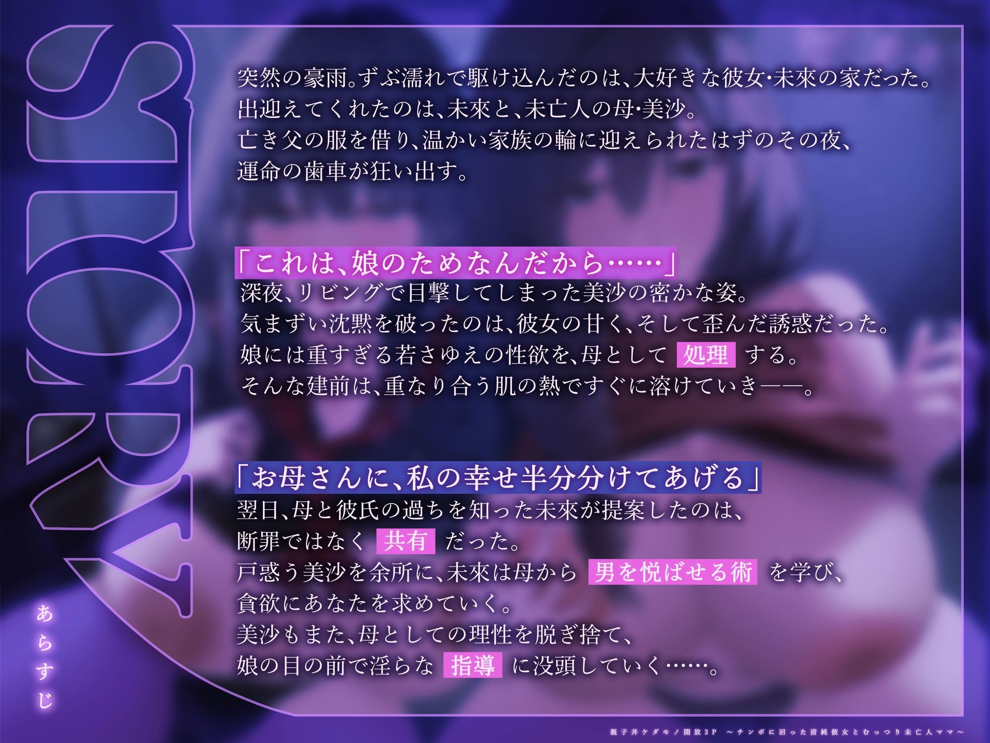 【ハーレムフォーリーサウンド】親子丼ケダモノ開放3P 〜チンポに沼った清純彼女とむっつり未亡人ママ〜