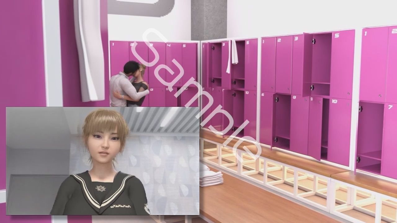 【▲100】一ノ瀬廻里・私服登校日にロッカールームで彼氏とキスしていた所の盗撮被害動画の確認を強いられる（サテン地ピンク水玉柄パンティ）
