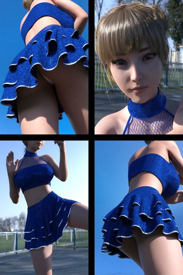 【▲100】『理想の彼女を3DCGで作ります』から生まれたバーチャルアイドル「一ノ瀬廻里（いちのせめぐり）」のグラドル撮影風写真集:Cheer_02
