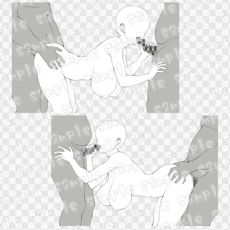線画素材集［手］104