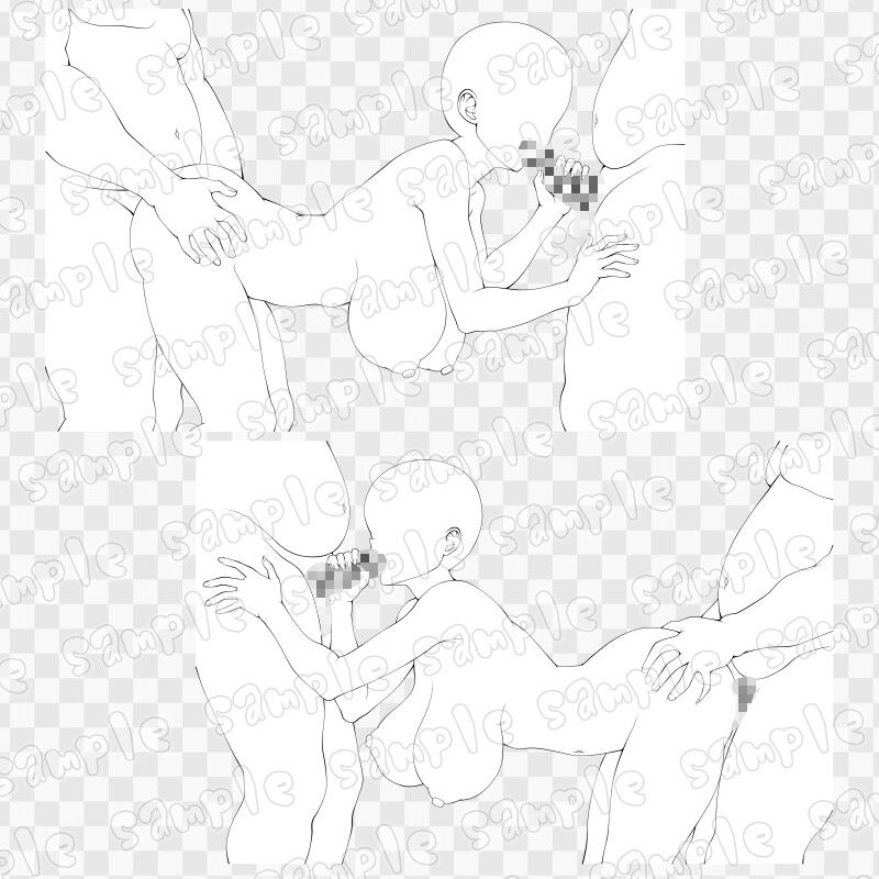線画素材集［手］104