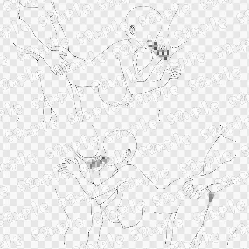 線画素材集［手］104
