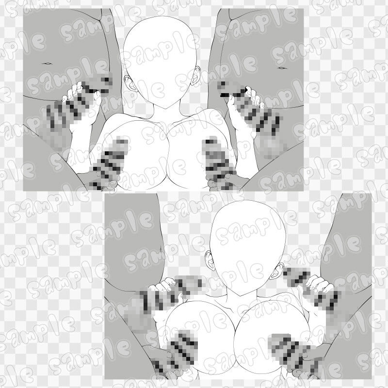 線画素材集［手］106