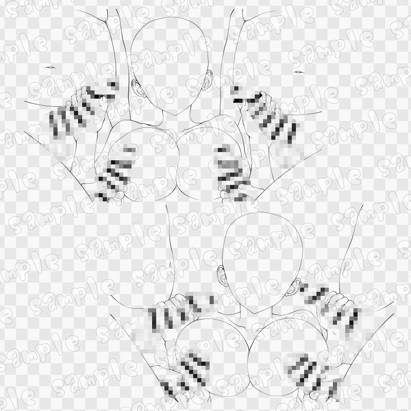 線画素材集［手］106