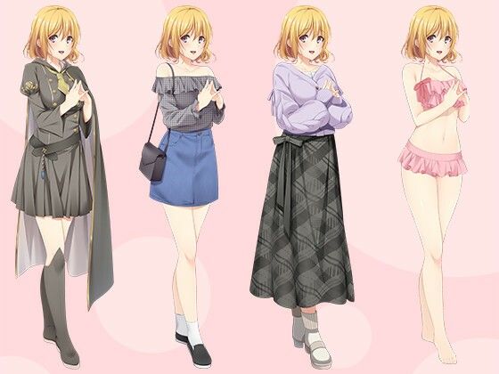 【立ち絵素材R18】金髪ショートの魔法使い少女 フルセットPSDパック