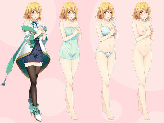 【立ち絵素材R18】金髪ショートの魔法使い少女 フルセットPSDパック