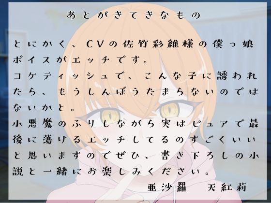 【壁越し/処女喪失/超濃厚エロ小説付き】「僕をオナホにしていいよ」 好きな子の交尾を聴きながら小悪魔僕っ娘を抱いたら、実は処女で、最後は本気なかだしセックス