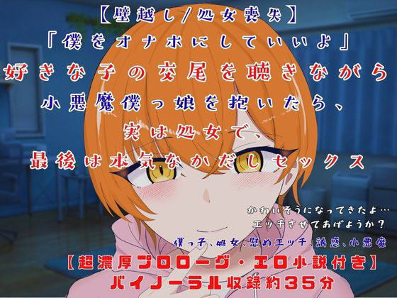 【壁越し/処女喪失/超濃厚エロ小説付き】「僕をオナホにしていいよ」 好きな子の交尾を聴きながら小悪魔僕っ娘を抱いたら、実は処女で、最後は本気なかだしセックス