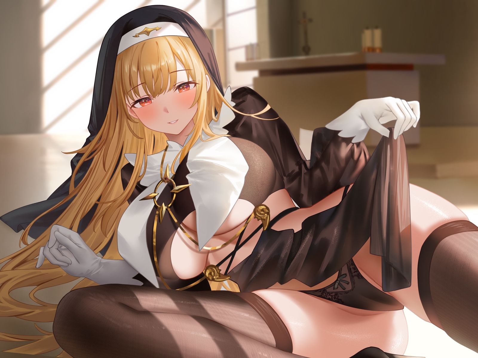 母性全開全肯定シスターの特別扱い（はーと）膝枕授乳＆おちんぽよしよし（はーと）礼拝堂で背徳立ちバック（はーと）