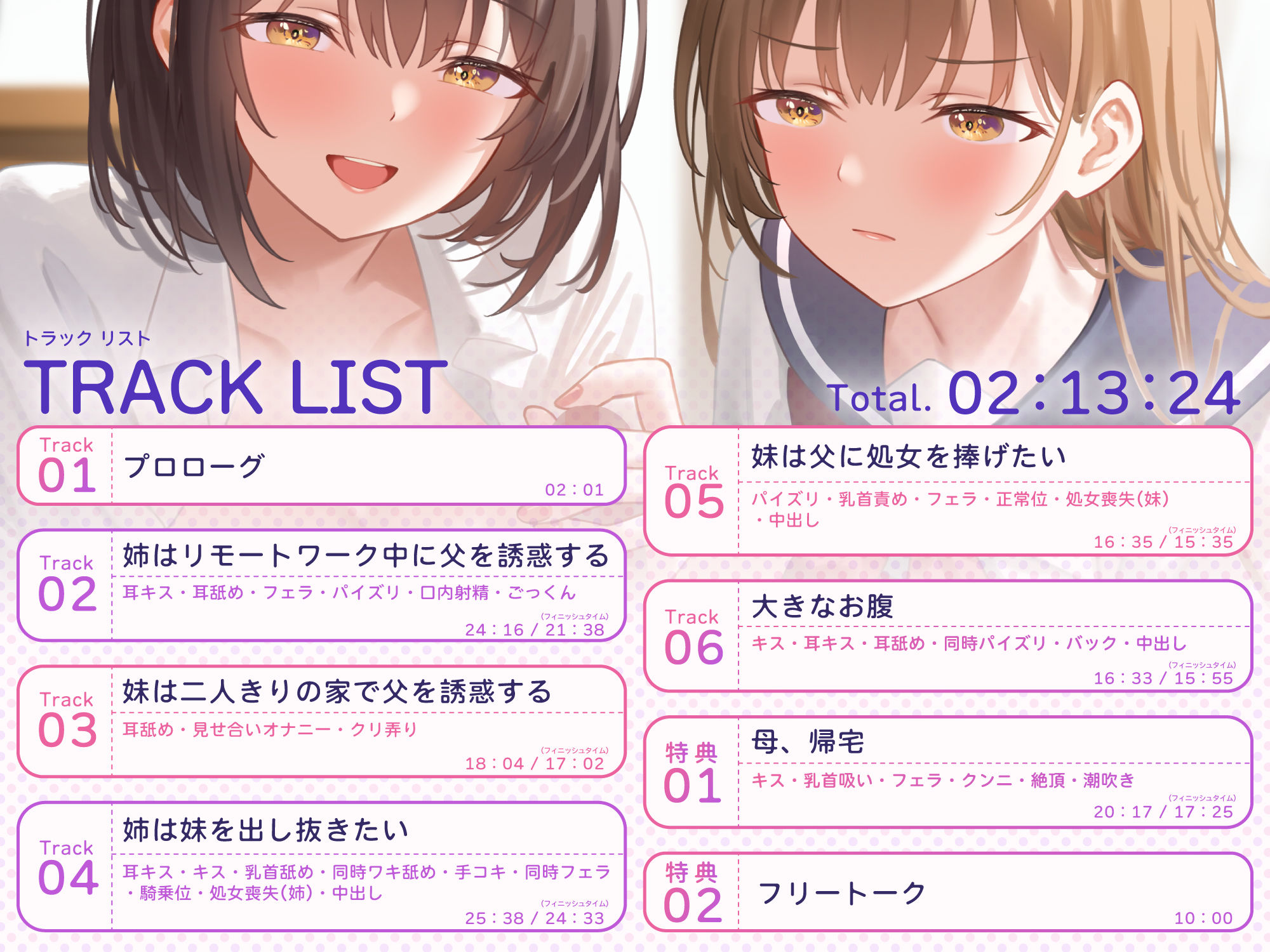 【男性受け】爆乳姉妹はパパの特濃精子で孕まされたい〜義理の娘たちによる背徳逆NTR〜【KU100バイノーラル/2時間】