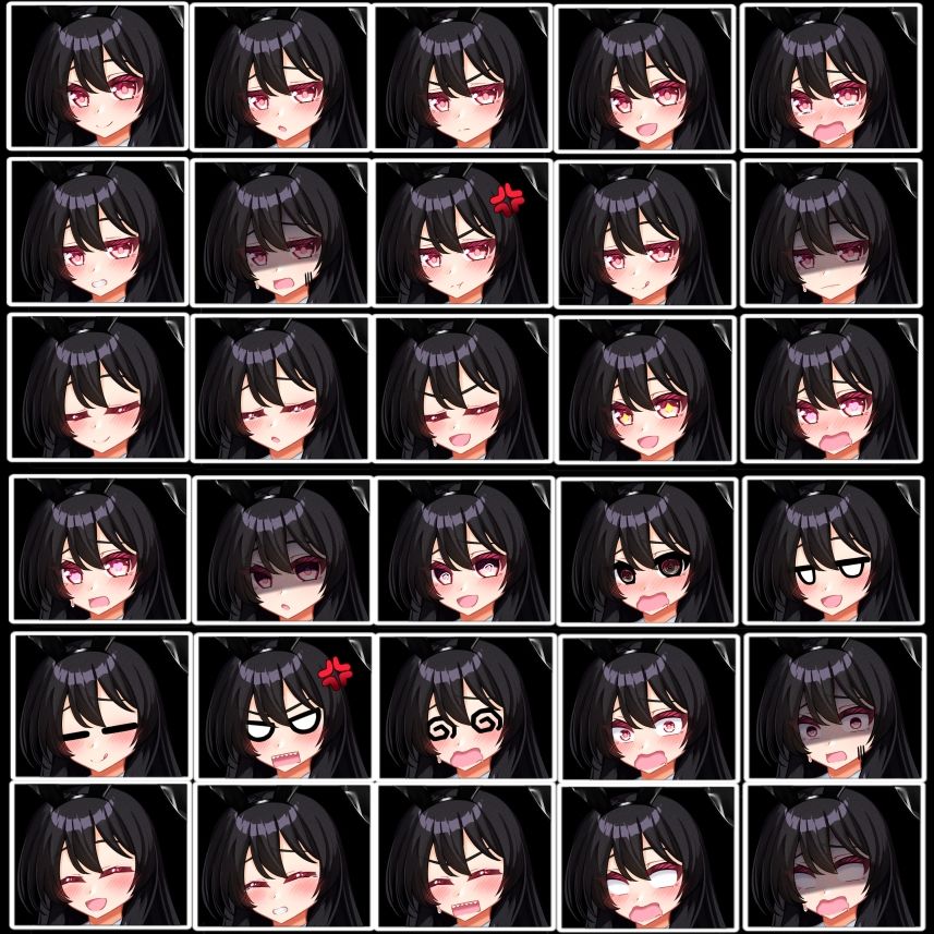 立ち絵素材 黒髪バニーガール