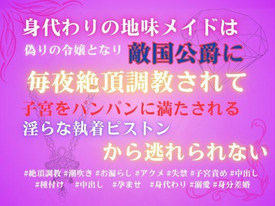 身代わりの地味メイドは偽りの令嬢となり、敵国公爵に毎夜絶頂調教されて、子宮をパンパンに満たされる淫らな執着ピストンから逃れられない
