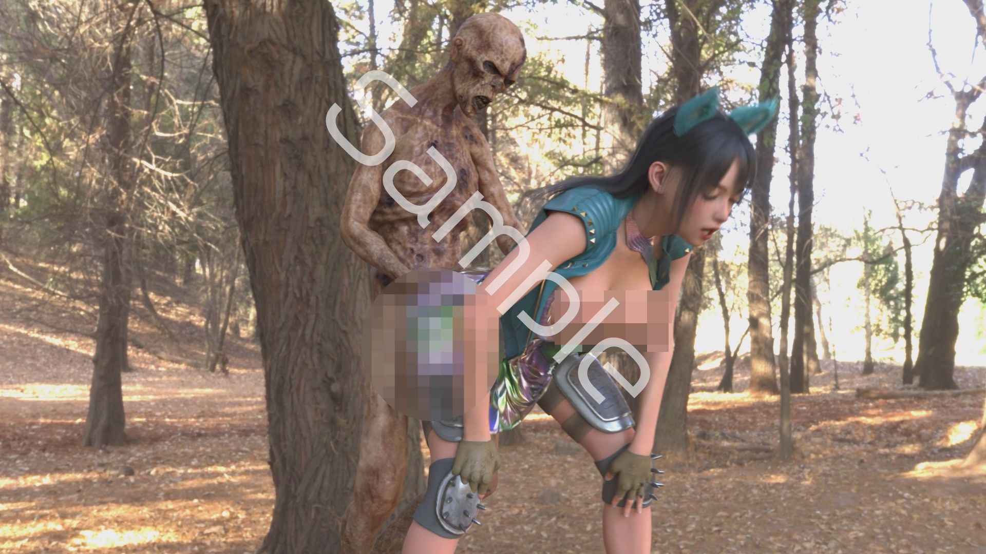 【△100】沙耶が主人公のMMORPG『編隊コレクション:Re』ゲーム動画(Vol.37:ゾンビの集団によるレ○プ被害に遭ってしまう:「立ちバックファック2」でおっぱい丸出し)