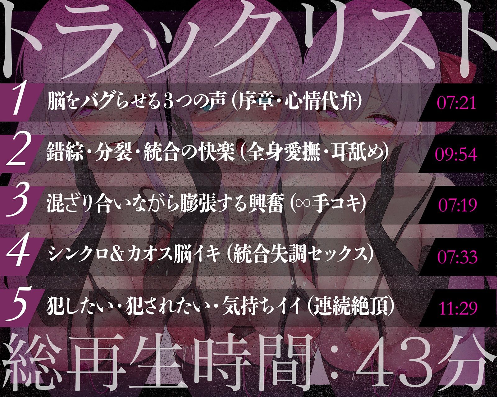 【多重シンクロ催●】犯したい・犯●れたい・気持ちいい〜三方向から＜心情代弁＞されて、脳みそ溶けて全部出ちゃう…