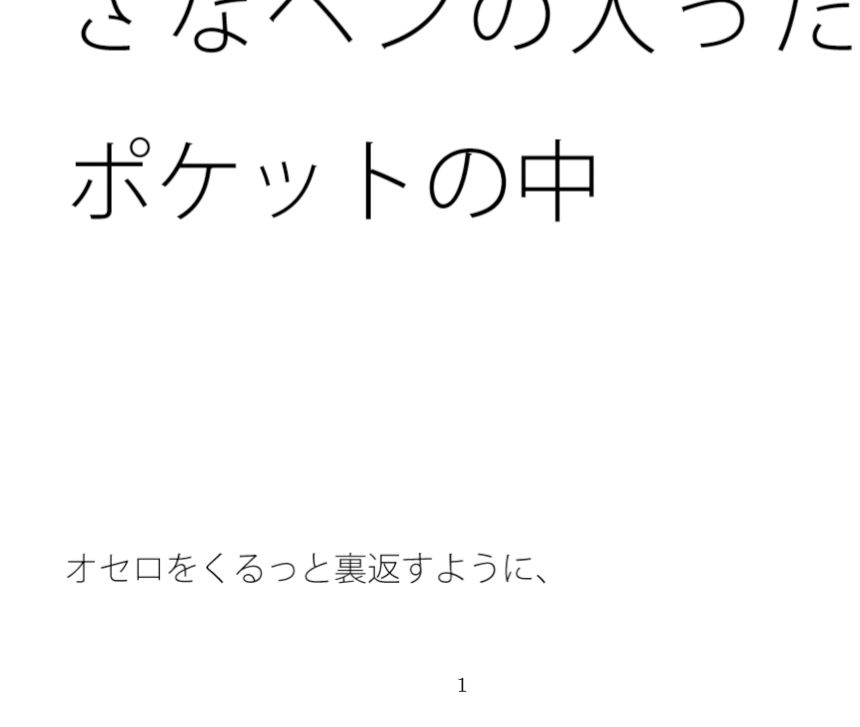 瞬間的に戻る白黒宇宙の先端・・でも対応は難しい 小さなペンの入ったポケットの中