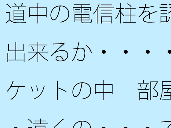 道中の電信柱を認識出来るか・・・・ポケットの中 部屋・・遠くの・・・で木箱の壁は