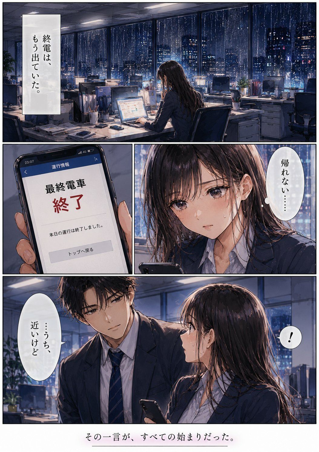 終電を逃した夜、彼女は上司の家に泊まった ―帰れない理由―