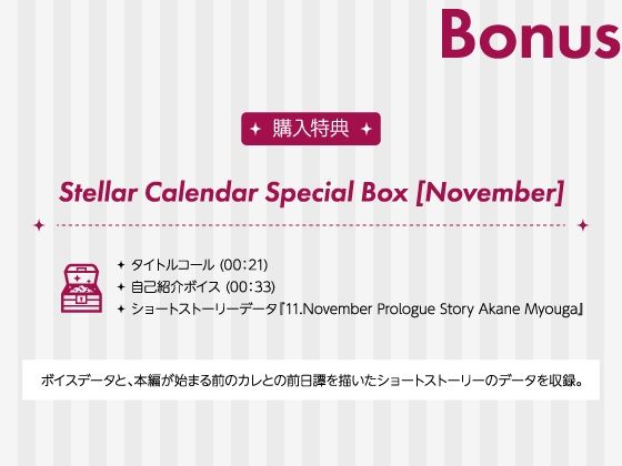 【CV.河豚倫太郎】Stellar Calendar （ステカレ）〜November Story〜