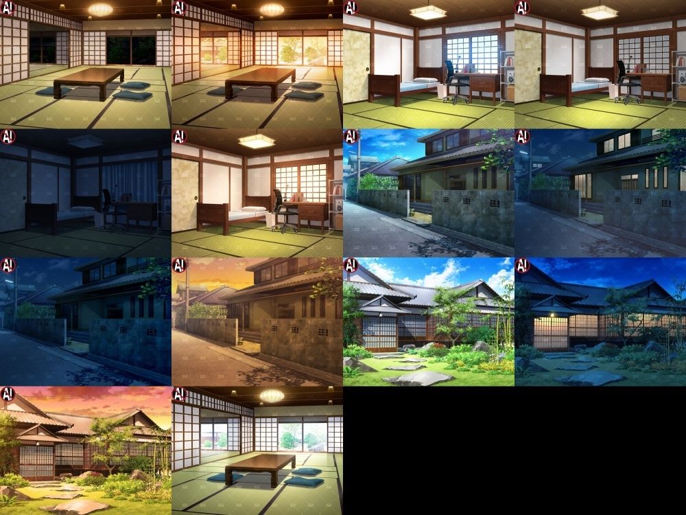 【再販素材パッケージ】みにくる背景CG素材集『お家まるごとパック』part01-和風建築-