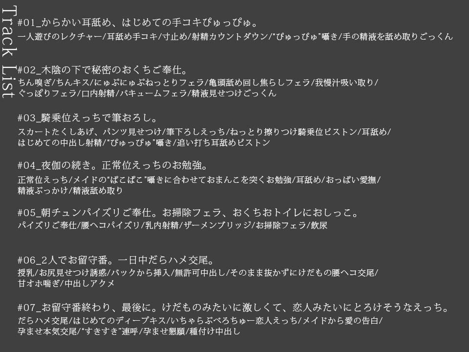 【だらあまおねショタ3時間超♪】小悪魔猫メイドさんとだらだらであまあまな筆おろしえっち〜悪戯から始まる、あなたより少しオトナなメイドさんとの秘密の関係〜