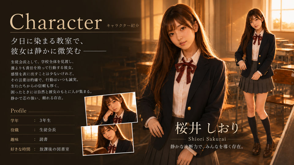 【4Kフル実写版/フルボイス】巨乳生徒会長のオナニーを見つけ教室で中出しセックスした件【JK教室オナニーシリーズ】〜桜井しおり編〜