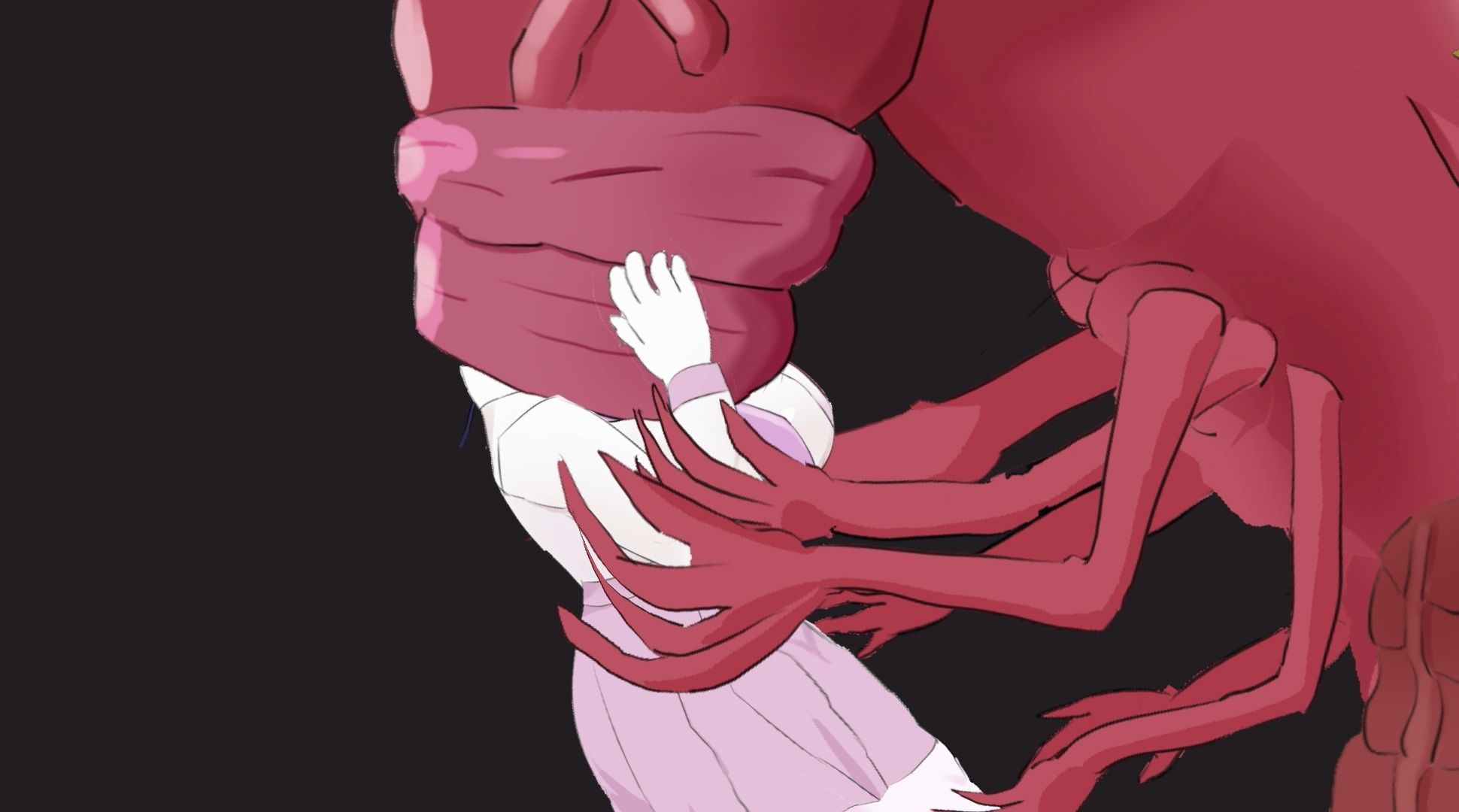 少女は幼魔の肉哺乳瓶