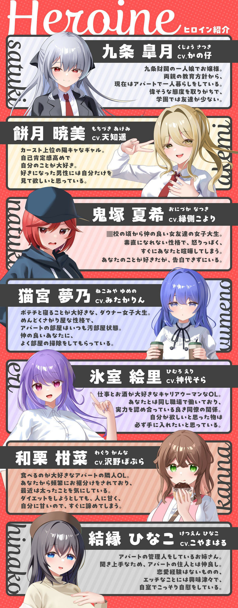 【7周年記念作品/7人オムニバス作品/3時間越え】縁結び荘へようこそ-アパートに住む7人の住人と甘々エッチする話【バイノーラル】
