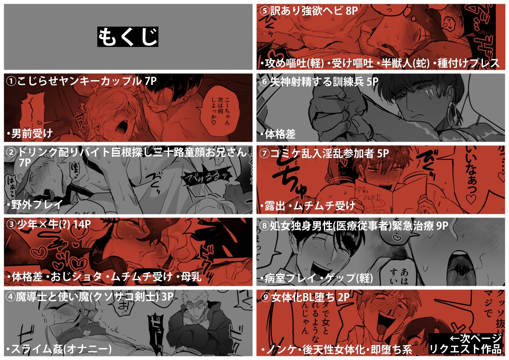 精・男受け短編集