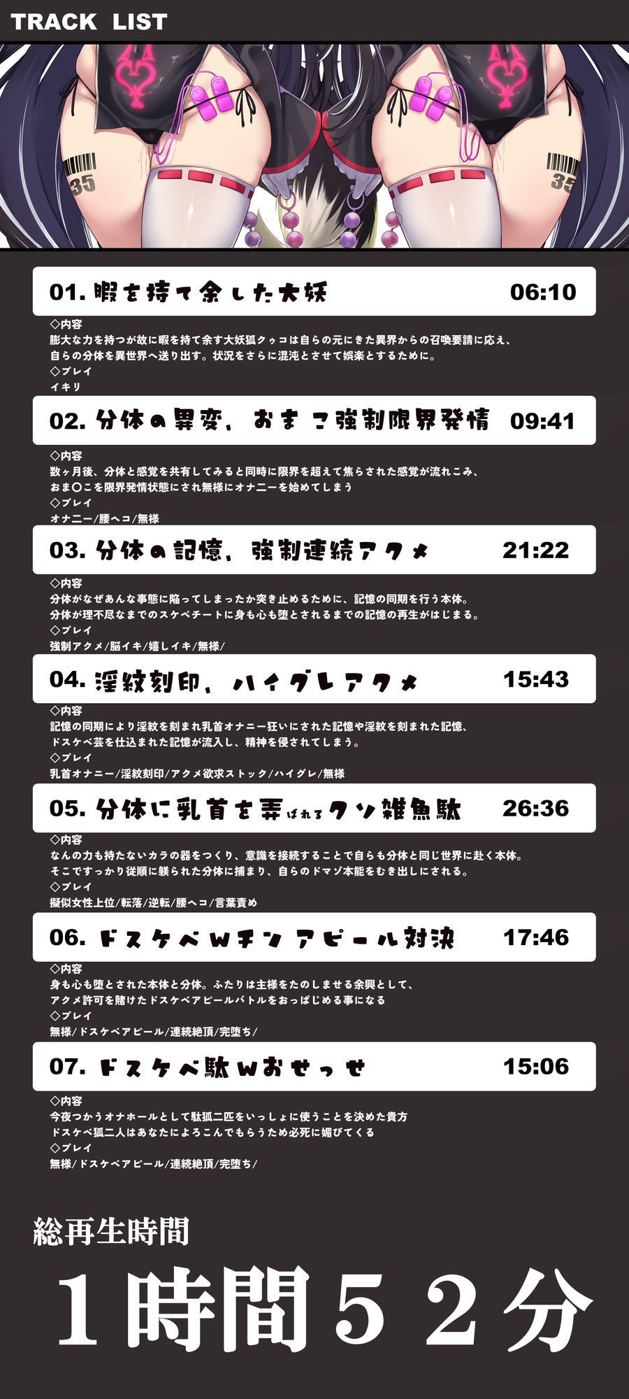 【Wマヌケ・オホ声】アクメ封印で絶頂管理されただけでマン汁垂れ流しながらアクメ懇願する事しか出来ないタダの女の子だと自覚させられる千年生きた大妖狐