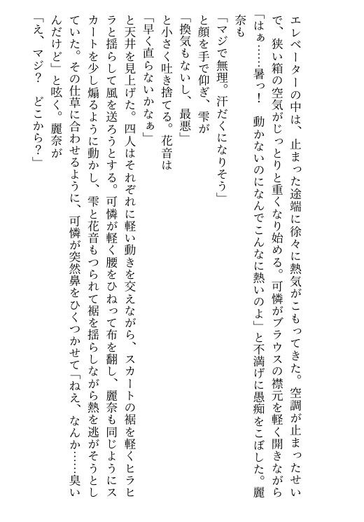 【官能小説】エレベーターで女装がバレ、JKたちに便器調教される清純女装娘
