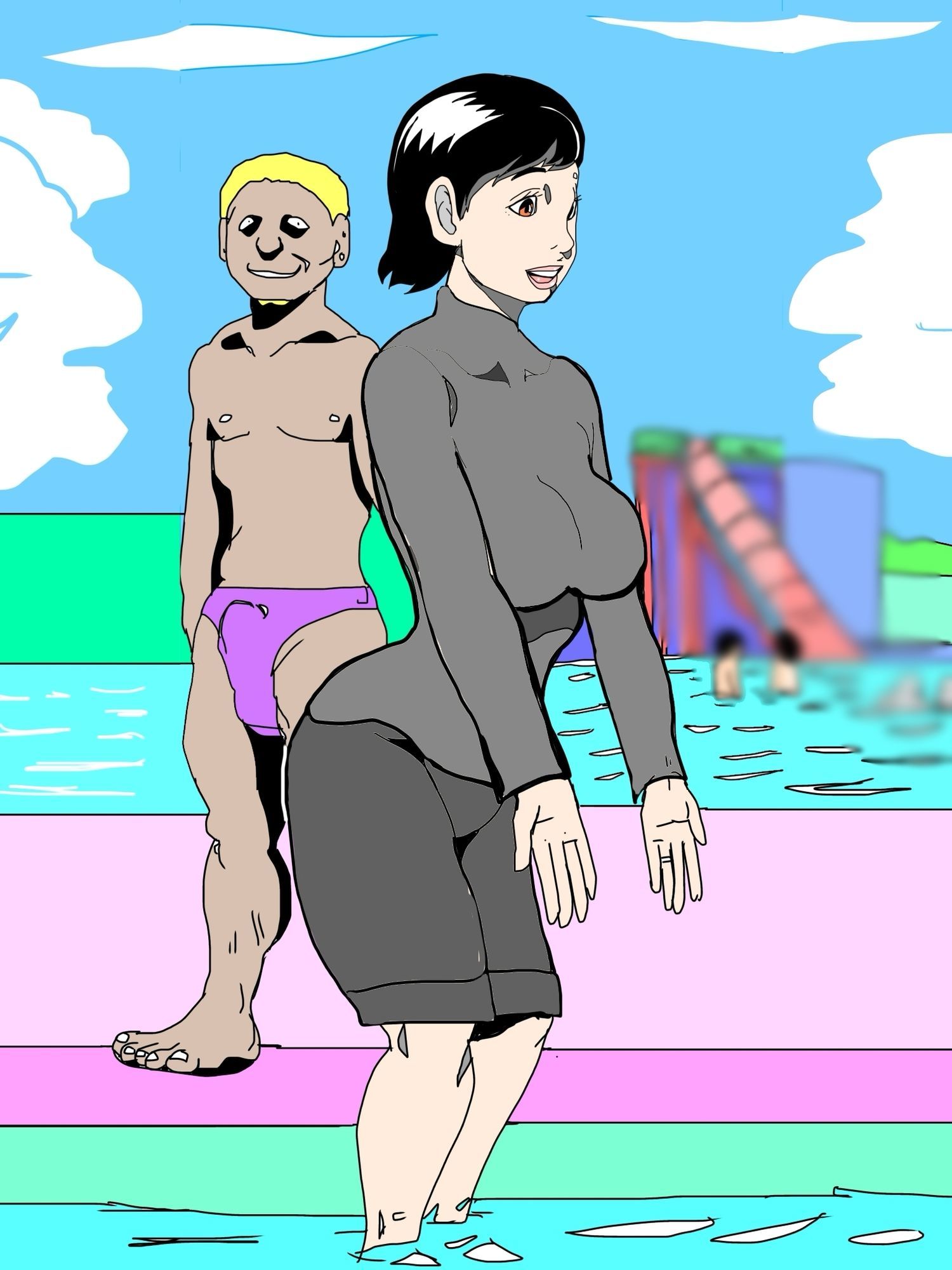 プールで妻がジロ見されてて妄想はかどった
