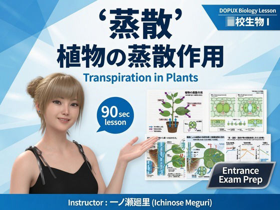 【▲20】一ノ瀬廻里 大学に進学し強豪予備校『DOPUX（ドピュックス』で生物I，IIを教える名物講師に！（Vol.027:蒸散）