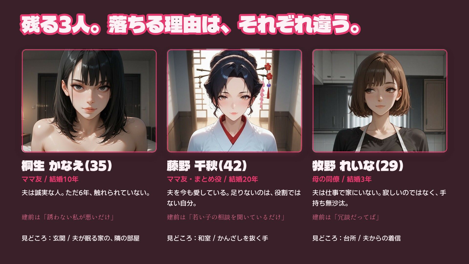 親友の母と巨乳ママ友4人を口説き落とす30日〜人妻寝取りADV〜