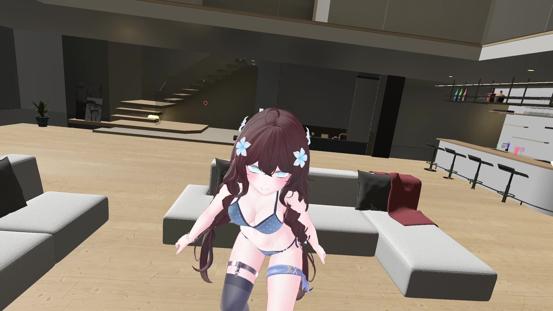 【ChilloutVR】連動フルトラ！100Pで10回スクワットしたよ！！井栗まろん
