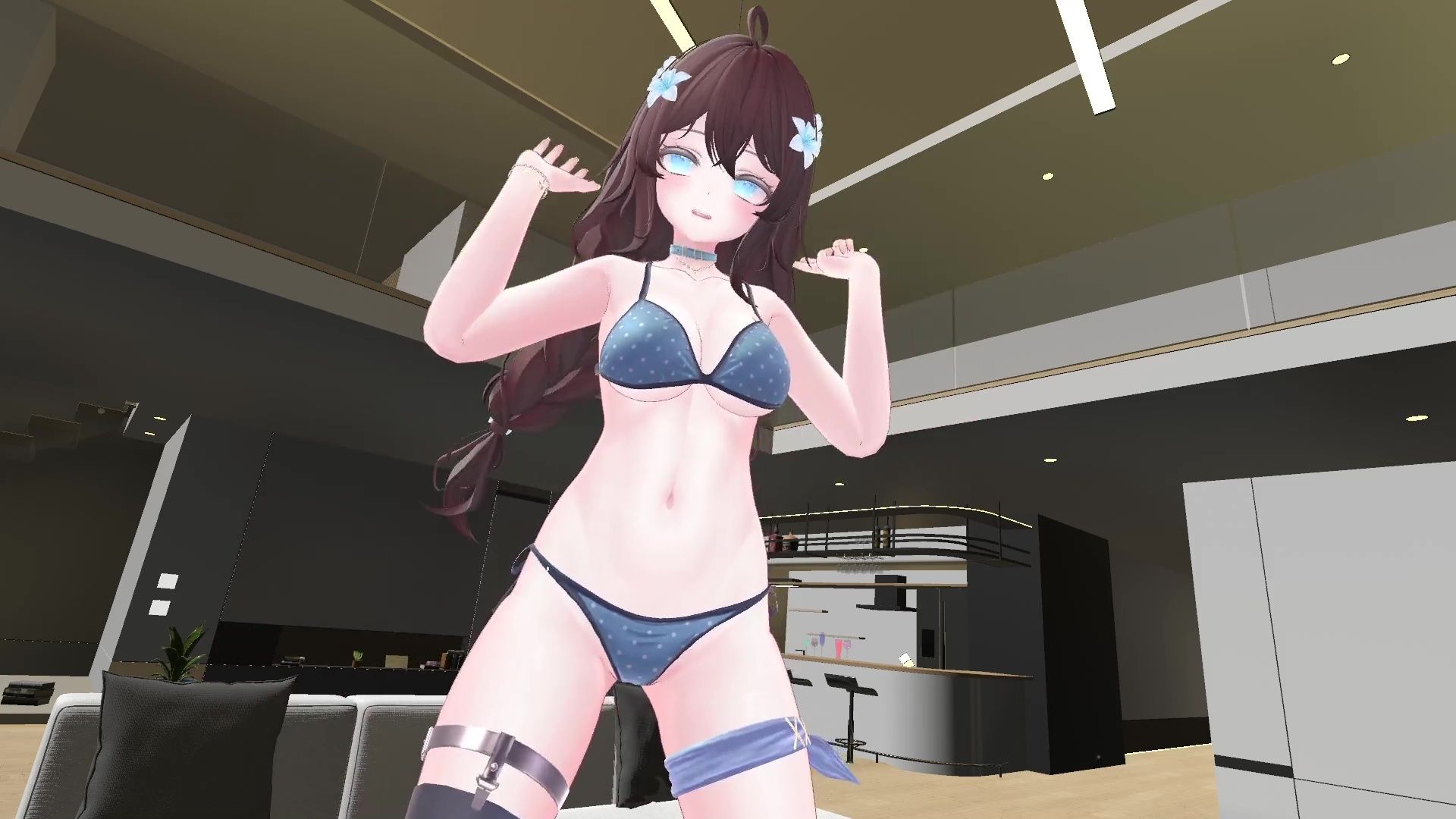 【ChilloutVR】連動フルトラ！100Pで10回スクワットしたよ！！井栗まろん