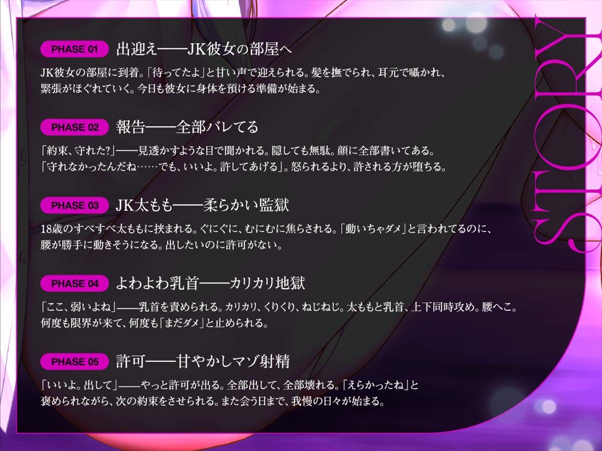 甘やかしマゾ射精〜JK太ももとよわよわ乳首で腰へこ〜【許可制オナサポ】