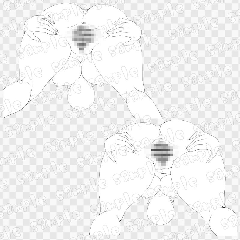 線画素材集［手］136