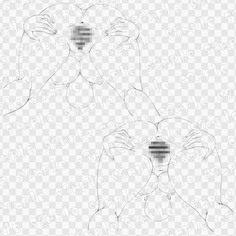 線画素材集［手］136