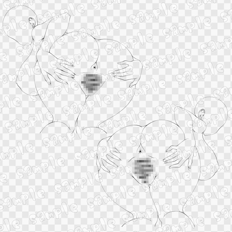 線画素材集［手］137