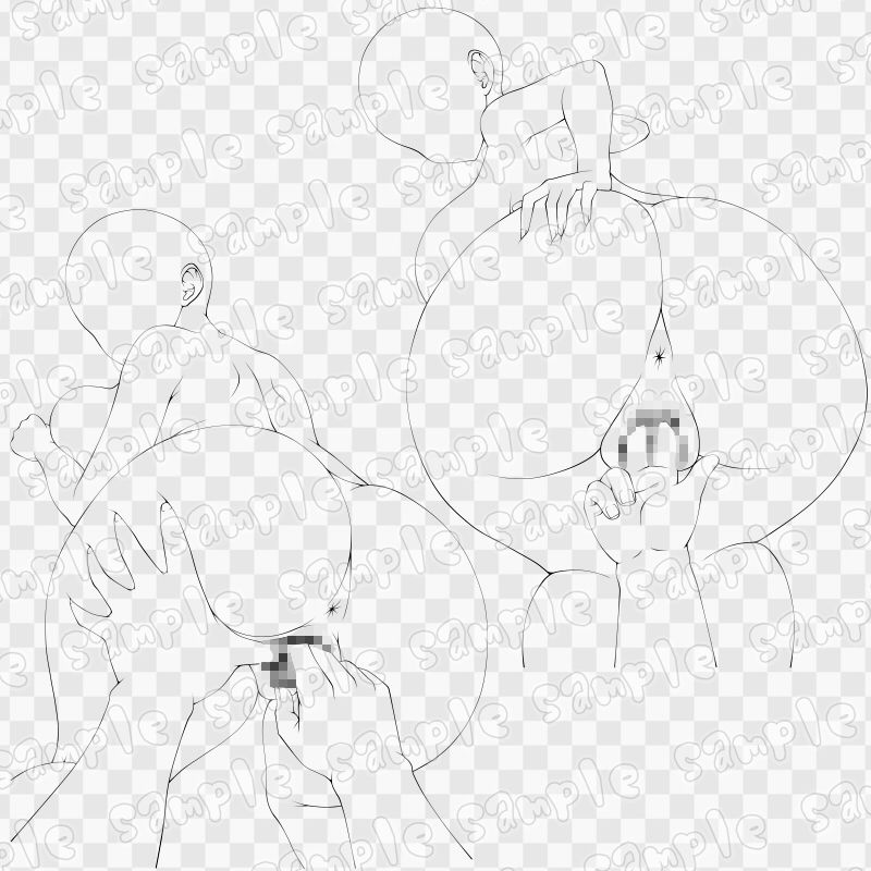 線画素材集［手］141