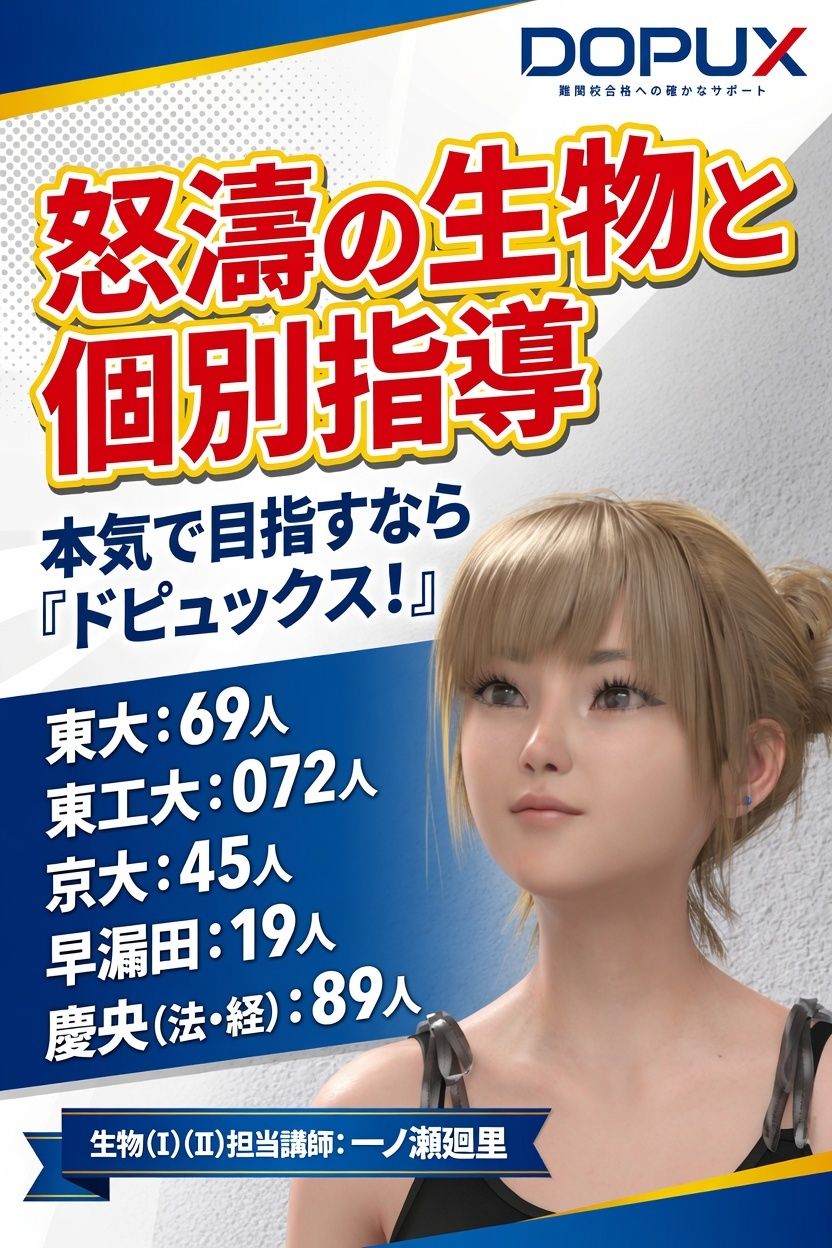 【▲20】一ノ瀬廻里 大学に進学し強豪予備校『DOPUX（ドピュックス』で生物I，IIを教える名物講師に！（Vol.031:茎）