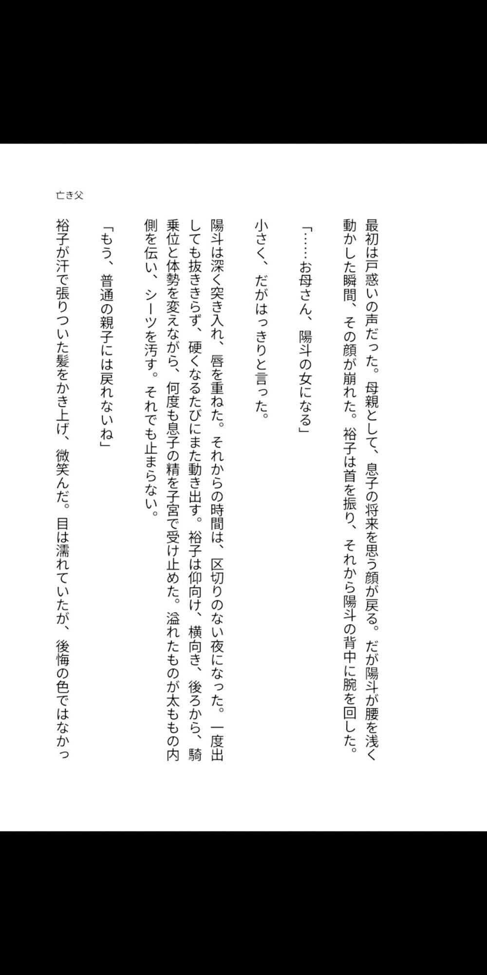 亡き父のいない夏、鍵をかけない母の部屋――四十路の豊満な肉体が息子を受け入れ、子宮で精を求め続けるまでの背徳同居
