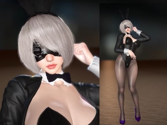 【2B×バニー】夜Barで2Bバニーパラダイス!【バニーロイド】