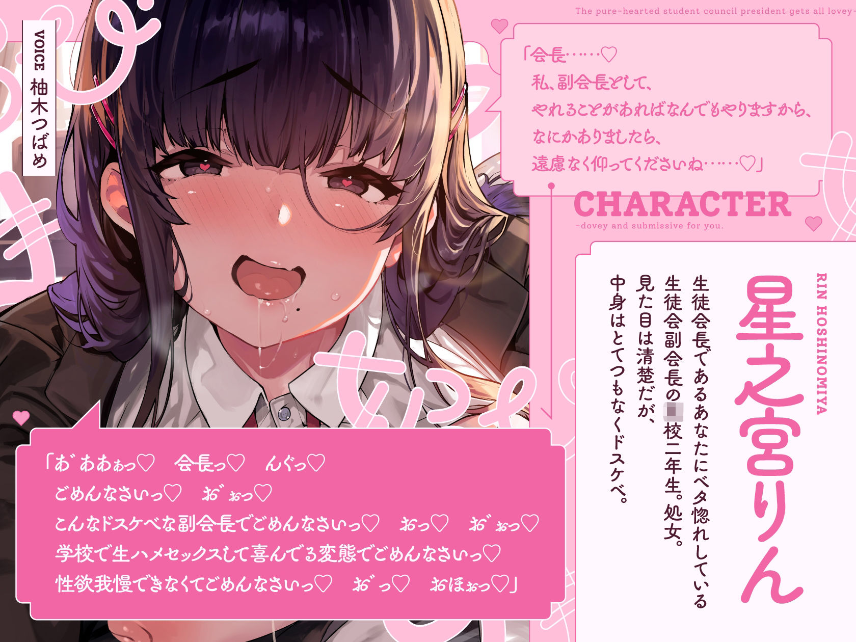 清楚でドスケベな生徒会副会長があまあま媚び媚びご奉仕してくれる話♪【KU100ハイレゾバイノーラル】