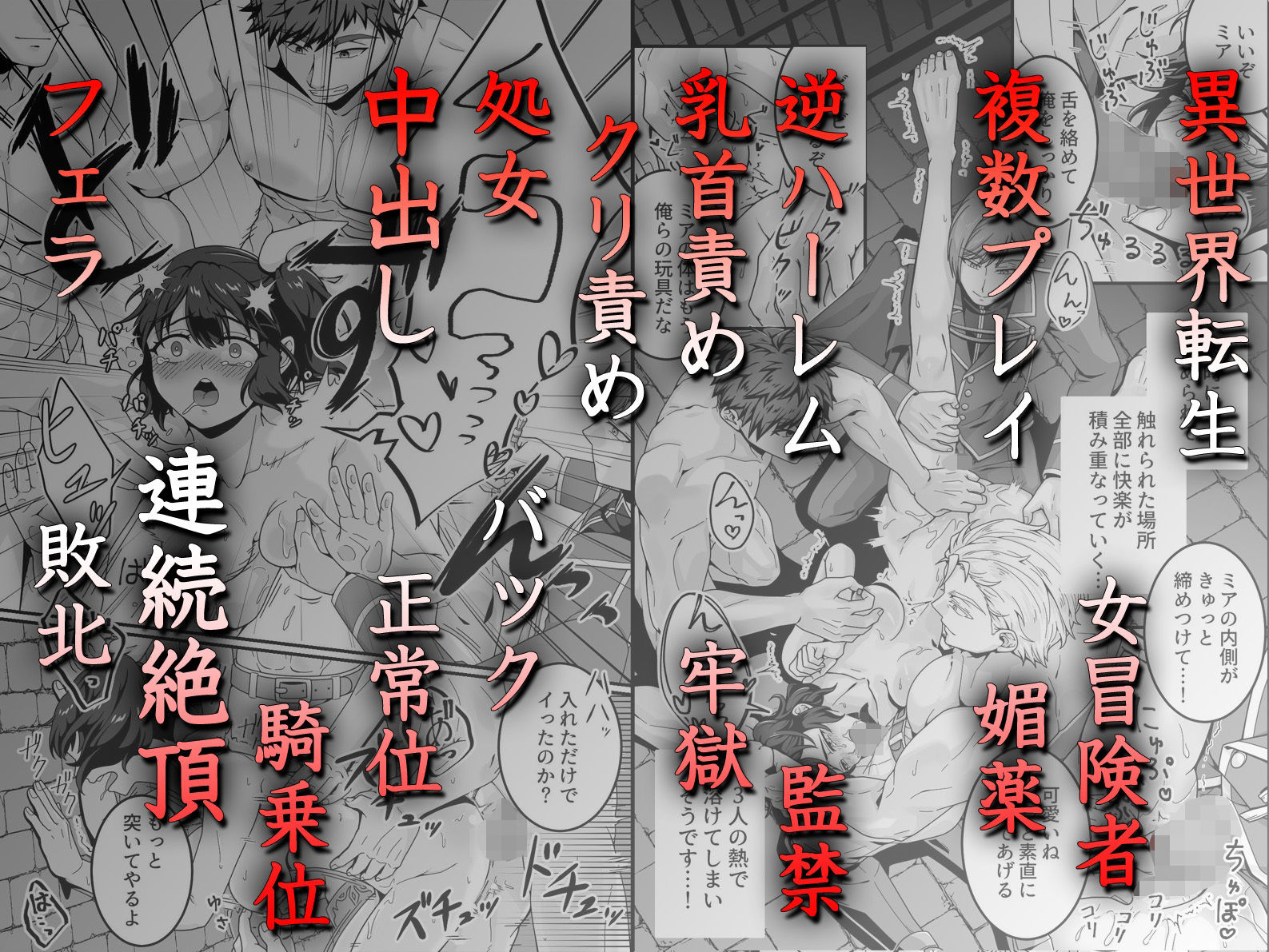 敗北女冒険者ミアの監禁調教録〜捕らえられた処女冒険者が三人の男に貫かれ快楽の虜に堕ちる逆ハーレム〜
